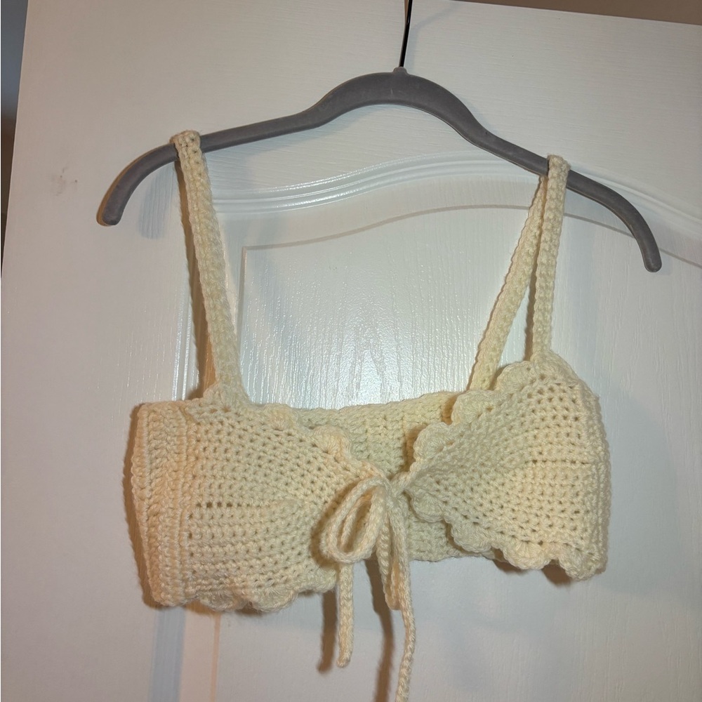 Handmade Crochet Cream Top